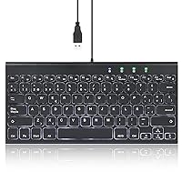 Perixx PERIBOARD-429 Mini Keyboard with Backlight, Slim and Lightweight Design; Multimedia Keys, for PC, Laptop, Black, Configuration