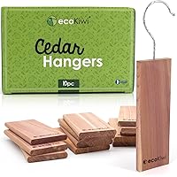 Cedar Blocks for Clothes Storage - 10 Pack Hanging Cedar Planks - Natural Cedar Chips for Closets and Drawers - Cedar Wood Hangers with Sandpaper - Cedarwood Scent Freshener Protection Control