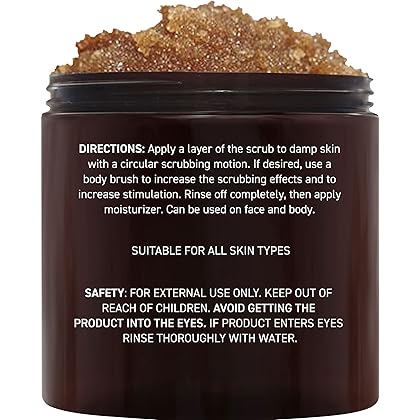 Brooklyn Botany Brown Sugar Body Scrub - Moisturizing and Exfoliating Body, Face, Hand, Foot Scrub - Fights Acne, Fine Lines & Wrinkles, Great Gifts For Women & Men - 10 oz