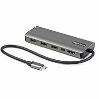 USB C Multiport Adapter - USB-C to HDMI or Mini DisplayPort 4K 60Hz, 100W Power Delivery Pass-Through, 4-Port 10Gbps USB Hub - USB Type-C Mini Dock - w/ 12