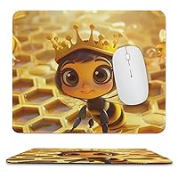 Queen Bee Cute Mouse Pad Non-Slip Mouse Mat Mousepad with Rubber Base for Office Laptop Home 9.8