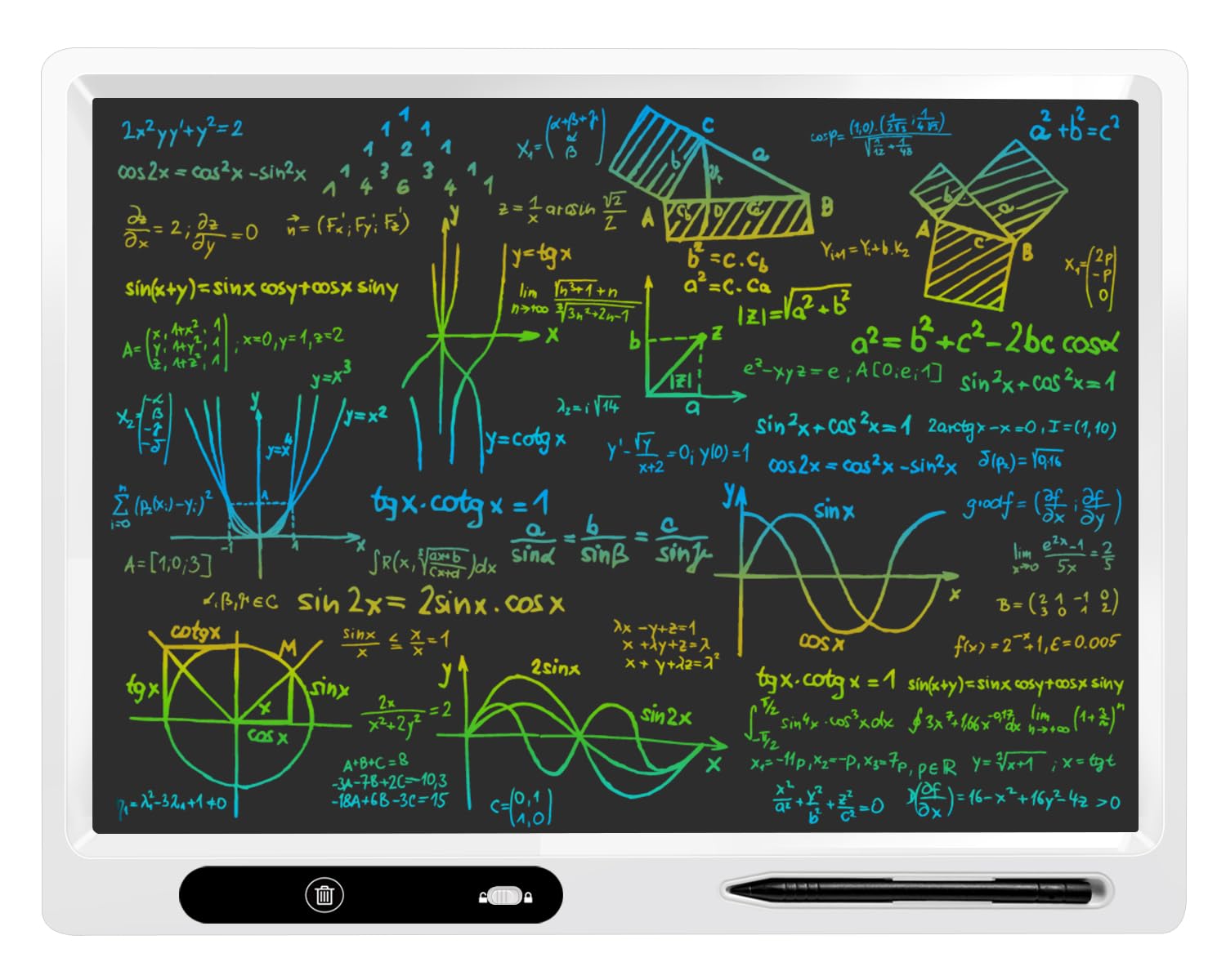 LCD Writing Tablet, 22 Inch Colorful Doodle Board Erasable Drawing Board Kids Writing Board, Drawing Tablet Educational for 3-12 Year Old Kids Adults Home School