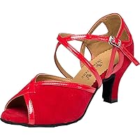 Womens Peep Toe Satin Dance Shoes Lint Latin Heels Ballroom Pumps Jazz Sandals Tango Chacha Bachata Shoes Customized Heel