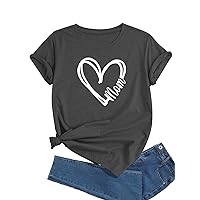 Mama Shirts for Women Mama Mom Graphic T-Shirt Mother's Day Mommy Tee Summer Casual Short Sleeve Tops