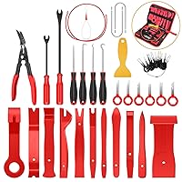 40Pcs Trim Removal Tool,Auto Terminal Removal Key Tool,Auto Clip Pliers Stereo Removal Tools,Car Upholstery Repair Removal Kit,Precision Hook and Pick Set,Wiring Threader,Car Film Scraper
