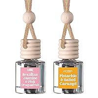 CE Craft Pistachio + Brazilian Jasmine Car Air Hanging Fragrance Oil Diffuser, Car Air Freshener Diffuser for Essential Oils, Scents Fragrance Aromatherapy Automobile Diffuser 2 Pack