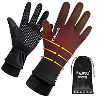 Tiakia Winter Thermal Gloves Cycling Warm Gloves Cold Weather Sports Anti-Slip Windproof Gloves Men Women Touch Screen Riding Glove Hiking Driving Running Bike Jogging Gloves Unisex