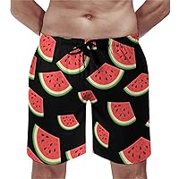 Fruit Watermelon Men's Swim Trunks Quick Dry Swim Shorts Summer Beach Board Shorts with Pockets
