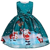 Baby Girls Christmas Dress Toddler Girl Short/Long Sleeve Reindeer/Santa/Snowflake Costume Dress Baby Party