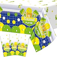 chiazllta 3 Pcs Pickleball Party Tablecloths Pickleball Party Decorations Supplies Pickleball Player Sport Themed Disposable Waterproof Plastic Table Covers for Baby Shower Birthday Party Favor Decors