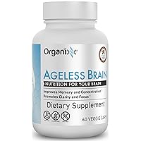 Organixx Ageless Brain - Powerful Brain Health Support - 60 Capsules - Support Brain Function, Clarity and Focus, Re-Energize Brain Cells, Promote a Balanced Mood