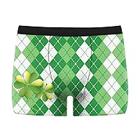 St Patricks Day Boxer Briefs For Men Stretch Waisted Clover Irish Panties Bulge Pouch Breathable And Soft Pouch Boxer Briefs