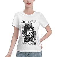 Siouxsie and The Banshees T Shirt Female Fashion Tee Summer Round Neckline Short Sleeves T-Shirts White