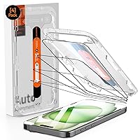DIMONCOAT 4-PACK for iPhone 15 Plus Screen Protector [Auto Alignment Kit] Tempered Glass [10X Military Protection] Compatible iPhone 15 Plus 6.7'' HD Diamonds Hard Film, Bubble Free, Case Friendly