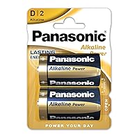 Panasonic LR20A D Size Alkaline Power Batteries (Pack of 2)