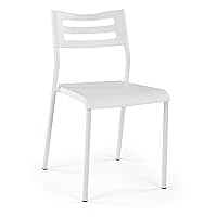 Lucky Theory Humble Crew Lightweight Desk Chair, Plastic, White White 19D x 16W x 30H in