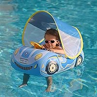 Swimbobo Toddler Pool Float Inflatable Car Baby Swim Float with Adjustable Sun Canopy and Safety Seat Pool Toys for Kids 3+ Years Old