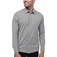 INTO THE AM Men's Long Sleeve Button Up Shirt S - 4XL Slim Fit Business Casual Dress Shirt