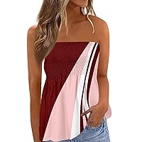 Off The Shoulder Tops for Women Tube Tops Sexy Off The Shoulder Off Back Elastic Wrap Chest Slim T-Shirt Top