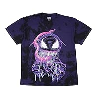 Marvel Men's Venom Menacing Razor Teeth Graphic Print Tie-Dye T-Shirt