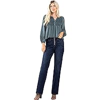 Judy Blue Women's High-Rise 5-Button Fly Straight Jeans - 88598