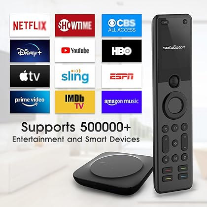 SofaBaton X1 Universal Remote Control with Hub & APP, Smart Remote with One-Touch Activities, Compatible with Alexa for Voice Control, Control up to 50 Entertainment IR/Bluetooth Devices