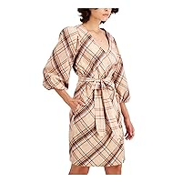 INC Womens Puff-Sleeve Wrap Dress