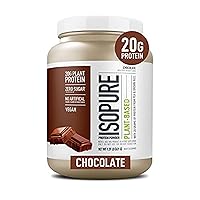 Chocolate Vegan Protein Powder, with Monk Fruit Sweetener & Amino Acids, Post Workout Recovery, Sugar Free, Plant Based, Organic Pea Protein, Dairy Free, 20 Servings (Packaging May Vary)