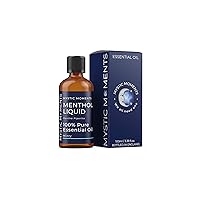 Menthol Liquid Essential Oil 100ml - Pure & Natural Oil for Diffusers, Aromatherapy & Massage Blends Vegan GMO Free