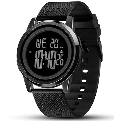 YUINK Mens Watch Ultra-Thin Digital Sports Watch Waterproof Stainless Steel Fashion Wrist Watch for Men Women