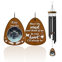 Bemaystar Personalized Pet Memorial Wind Chime Cat Memorial Gifts Memorial Wind Chimes for Loss of Cat, Pet Loss Gifts, Loss of Pet Sympathy Gift, Remembrance Gift in Memory of Dog Cat