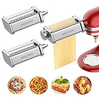 Pasta Attachment for KitchenAid Mixer, Includes Pasta Sheet Roller, Spaghetti Fettuccine Cutter, 3Pcs for Pasta Attachment by HOZODO