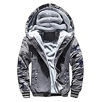 Winter Jackets For Men,Zipper Casual Sherpa Jacket Thickened Warm Hooded Plus Size Warm Fashion Long Sleeve Coats