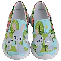 PattyCandy Little/Big Kids Sneakers Africa Zoo & Farm Animals Print Lightweight Slip Ons for 2-13 Years Old