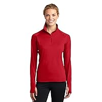 Ladies Sport-Wick Stretch 1/2-Zip Pullover XL True Red