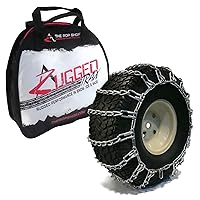 The ROP Shop 2 Link TIRE Chains 23x9.50-12 23x950x12 for Tractor Lawn Mower Rider Snowblower