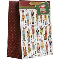 Jillson Roberts Christmas Large Gift Bag, Traditional Nutcracker, 1 Count (XLT611), 1 ea