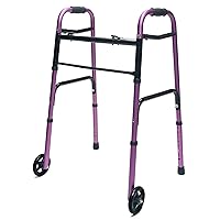 Lumex ColorSelect Walker, Lightweight & Folding 2-Wheel Walker for Adults & Seniors