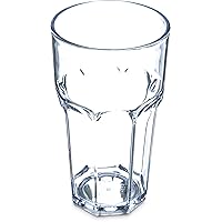 Carlisle FoodService Products Louis Tall Tumbler for Restaurants, Catering, Kitchens, Plastic, 20 Ounces, Clear, (Pack of 24)