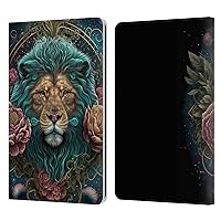 Head Case Designs Officially Licensed Spacescapes Aqua Mane Floral Lions Leather Book Wallet Case Cover Compatible with Kindle Paperwhite 1/2 / 3