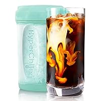 HyperChiller HC1 Patented Iced Coffee/Beverage Cooler, NEW, IMPROVED,STRONGER AND MORE DURABLE! Ready in One Minute, Reusable for Iced Tea, Wine, Spirits, Alcohol, Juice, 12.5 Oz, Mint