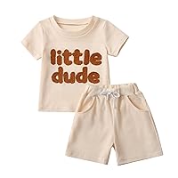Baby Boy Clothes Summer Short Sleeve Letter T-Shirt Tops Shorts Infant 2PCS Outfits Set