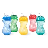 Nuby No-Spill Easy Grip Cup, 10 Ounce, Colors May Vary, 1 Pack