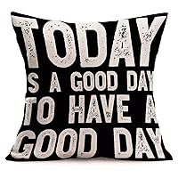 Today is A Good Day to Have A Good Day Throw Pillow Case Modern Phrase Simple Lettering Pillow Sham Santa Christmas Pillow Cover for Sofa Couch Farmhouse Outdoor 20x20in