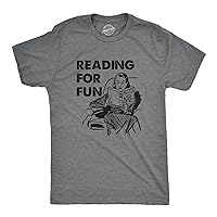 Mens Reading for Fun T Shirt Funny Witch Spell Book Joke Tee for Guys