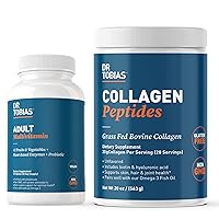 Dr. Tobias Adult Multivitamin & Collagen Peptide Powder, Supports Energy & Immunity, Promotes Hair, Nail, Skin Health with 42 Fruits & Vegetables Plus Probiotics