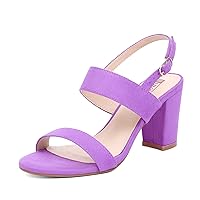 IDIFU Women's 3 Inch Chunky Heels for Women Slingback Ankle Strap Block Heels Open Toe Strappy Dress Shoes For Women Wedding Bridal Evening Party Daily Wear