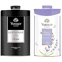 Yardley London English Lavender Perfumed Talc for Women with Gentleman Talcum Powder 250g pack of 2pc