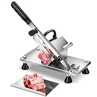 BAOSHISHAN Manual Frozen Meat Slicer Slicing Machine Stainless Steel Meat Cleaver for Beef Mutton Roll Bacon Vegetable Hotpot Shabu Shabu Home Use