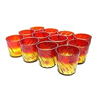 Churaumi Rock Glass (Large) Red & Yellow, Set of 12